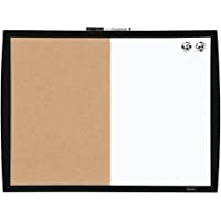 Quartet Combination Magnetic Whiteboard & Corkboard, 17" x 23", Combo White Board & Cork Board, Curved Frame, Perfect…