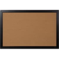 Quartet Corkboard, Framed Bulletin Board, 24" x 36", Cork Board, Black Frame (13769)