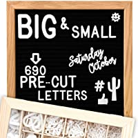 Felt Letter Board 10x10 (Black) | +685 PRE-Cut Letters +Stand +UPGRADED WOODEN Sorting Tray! Letters Board, Letter…