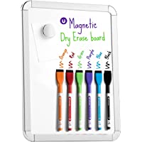 Magnetic 8.5’’ x 11’’ Small Dry Erase Whiteboard. Includes 6 Magnetic Dry Erase Markers, Assorted Colors. Great for…