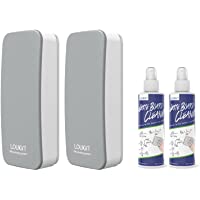 LOUKIN 2 Pack Magnetic Dry Erase Eraser, Whiteboard Eraser, Glass Board Eraser(Gray), Free 3.4 oz Whiteboard Cleaner * 2…