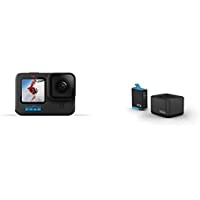 GoPro HERO10 Black with Dual Battery Charger + Battery (2 Rechargeable Batteries Total)