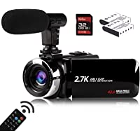 Video Camera Camcorder with Microphone, Vmotal 2.7K HD 42.0 MP 18X Digital Zoom 1080P IR Night Vision Vlogging YouTube…