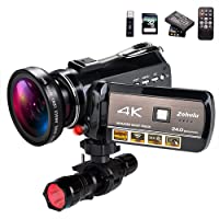 4K WiFi Full Spectrum Camcorders, Ultra HD Infrared Night Vision Paranormal Investigation Video Camera with 60fps 24MP…