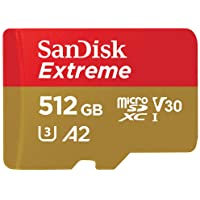 SanDisk 512GB Extreme microSDXC UHS-I Memory Card with Adapter - Up to 160MB/s, C10, U3, V30, 4K, A2, Micro SD - SDSQXA1…