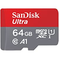 SanDisk 64GB Ultra MicroSDHC UHS-I Memory Card with Adapter - 120MB/s, C10, U1, Full HD, A1, Micro SD Card - SDSQUA4…