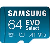 SAMSUNG EVO Select + Adapter 64GB microSDXC 130MB/s Full HD & 4K UHD, UHS-I, U1, A1, V10 (MB-ME64KA/AM)