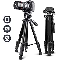 UBeesize 67” Camera Tripod with Travel Bag, Cell Phone Tripod with Wireless Remote and Phone Holder, Compatible with All…