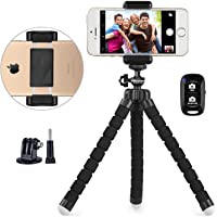 UBeesize Phone Tripod, Portable and Adjustable Camera Stand Holder with Wireless Remote and Universal Clip, Compatible…