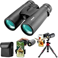 12x42 HD Binoculars for Adults with Upgraded Phone Adapter, Tripod and Tripod Adapter - Large View Binoculars with Clear…