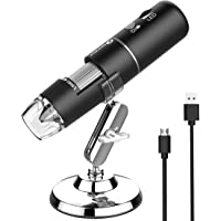 Wireless Digital Microscope Handheld USB HD Inspection Camera 50x-1000x Magnification with Stand Compatible with iPhone…