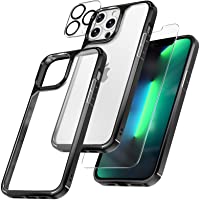 TAURI [3 in 1] Defender Designed for iPhone 13 Pro Case 6.1 Inch, with 2 Pack Tempered Glass Screen Protector + 2 Pack…