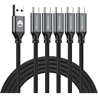 USB Type-C Cable 5pack 6ft Fast Charging 3A Quick Charger Cord, Type C to A Cable 6 Foot Compatible Samsung Galaxy S10…