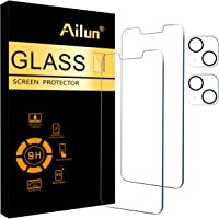 Ailun 2 Pack Screen Protector Compatible for iPhone 13 [6.1 inch Display]with 2 Pack Tempered Glass Camera Lens…