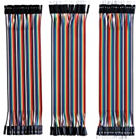 ELEGOO 120pcs Multicolored Dupont Wire 40pin Male to Female, 40pin Male to Male, 40pin Female to Female Breadboard…