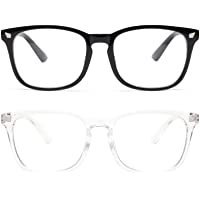 livho 2 Pack Blue Light Blocking Glasses, Computer Reading/Gaming/TV/Phones Glasses for Women Men,Anti Eyestrain & UV…