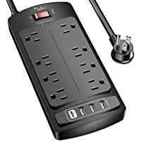 Surge Protector Power Strip , Nuetsa Extension Cord with 8 Outlets and 4 USB Ports, 6 Feet Power Cord (1625W/13A) , 2700…
