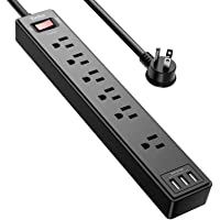Power Strip with 6 Feet, Yintar Surge Protector with 6 AC Outlets and 3 USB Ports, 6 Ft Extension Cord for for Home…