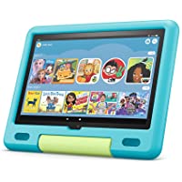 Fire HD 10 Kids tablet, 10.1", 1080p Full HD, ages 3–7, 32 GB, Aquamarine