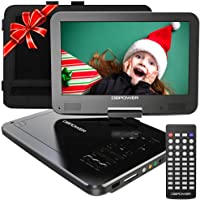 DBPOWER 12" Portable DVD Player with 5-Hour Rechargeable Battery, 10" Swivel Display Screen and SD/ USB Port, with 1.8m…
