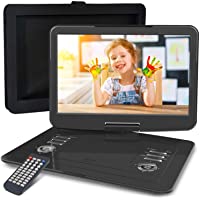 WONNIE 16.9" Portable DVD/CD Player with 14.1" Large Swivel Screen, Car Headrest Case, 6 Hrs 5000mAH Rechargeable…