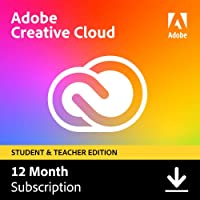 Adobe Student & Teacher Edition Creative Cloud | Validation Required | 12-Month Subscription with Auto-Renewal, PC/Mac