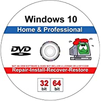 9th and Vine Compatible Windows 10 Home and Professional 32/64 Bit DVD. Install To Factory Fresh, Recover, Repair and…