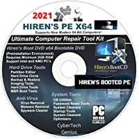 Hiren's Boot CD/DVD PE x64 bit Software Repair Tools Suite 2021 + 1 Free Do-It-Yourself Instructions DVD/Live Phone Tech…