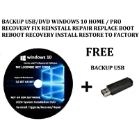 BACKUP USB/DVD WINDOWS 10 HOME / PRO RECOVERY FIX REINSTALL REPAIR REPLACE BOOT REBOOT RECOVERY INSTALL RESTORE TO…