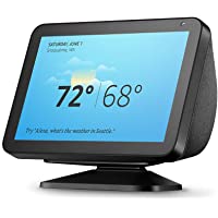 Echo Show 8 (1st Gen, Charcoal) with Echo Show 8 Adjustable Stand (Black)