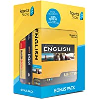Rosetta Stone Learn English Bonus Pack Bundle| Lifetime Online Access + Grammar Guide + Dictionary Book Set| PC/Mac…