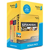 Rosetta Stone Learn Spanish Bonus Pack Bundle| Lifetime Online Access + Grammar Guide + Dictionary Book Set| PC/Mac…