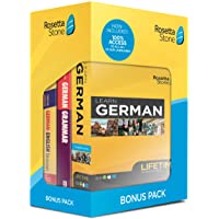 Rosetta Stone Learn German Bonus Pack Bundle| Lifetime Online Access + Grammar Guide + Dictionary Book Set| PC/Mac…