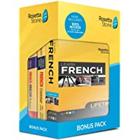 Rosetta Stone Learn French Bonus Pack Bundle| Lifetime Online Access + Grammar Guide + Dictionary Book Set| PC/Mac…
