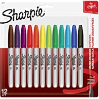 Sharpie Fine Point Permanent Marker, Assorted Colors,12-Count