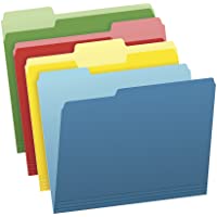 Pendaflex Two-Tone Color File Folders, Letter Size, Assorted Colors (Bright Green, Yellow, Red, Blue), 1/3-Cut Tabs…
