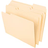 Pendaflex File Folders, Letter Size, 8-1/2" x 11", Classic Manila, 1/3-Cut Tabs in Left, Right, Center Positions, 100…