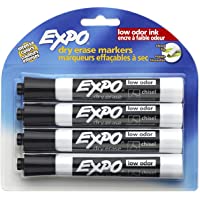 Expo 80001 Low Odor Chisel Point Dry Erase Markers, Low Odor Alcohol-Based Ink, Designed for Whiteboards, Glass and Most…