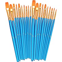 BOSOBO Paint Brushes Set, 2 Pack 20 Pcs Round Pointed Tip Paintbrushes Nylon Hair Artist Acrylic Paint Brushes for…