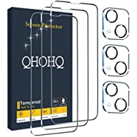 QHOHQ 3 Pack Screen Protector Designed for iPhone 13 6.1 Inch with 3 Packs Camera Lens Protector, Ultra HD Full Screen…