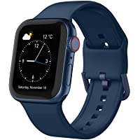 Adepoy Compatible with Apple Watch Bands 41mm 40mm 38mm, Soft Silicone Sport Wristbands Replacement Strap with Classic…