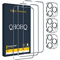 QHOHQ [3+3 Pack] Screen Protector for iPhone 13 Pro 6.1 Inch with Camera Lens Protector, HD Tempered Glass, 9H Hardness…