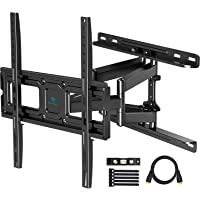 PERLESMITH TV Wall Mount Full Motion for Most 32-55 Inch Flat Curved Screen TVs with Swivels Tilts Extension Dual…