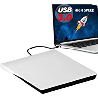 External DVD Drive, USB 3.0 Portable CD/DVD-RW Drive/ DVD Player for Laptop CD ROM Burner Compatible with Laptop Desktop…