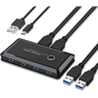 USB 3.0 Switcher Selector 2 Computers Sharing 4 USB Devices KVM Switch Hub Adapter for Keyboard Mouse Printer Scanner U…