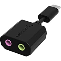 Sabrent USB Type-C External Stereo Sound Adapter for Windows and Mac. Plug and Play No Drivers Needed. (AU-MMSC)