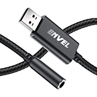 ENVEL USB to 3.5mm Jack Audio Adapter,External Stereo Sound Card for PS4/PS5/PC/Laptop, with Built-in Chip TRRS 4-Pole…