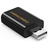 USB Audio Adapter with 3.5mm Jack, CableCreation USB External Stereo Sound Card with 3.5mm Earphone and Microphone for…