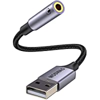MOSWAG USB to 3.5mm Jack Audio Adapter,External Sound Card USB-A to Audio Jack Adapter with 3.5mm Aux Stereo Converter…