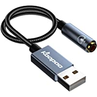 KOOPAO External USB Sound Card, 24Bit 96Khz Hi-Res USB Audio Adapter, Plug Play USB Type A to 3.5mm Aux Converter…